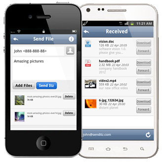 SendItz on iPhone and Android